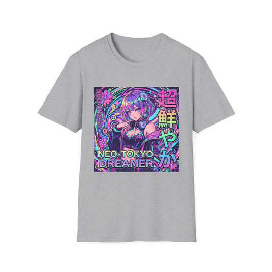 Neo-Tokyo Dreamer T-Shirt — Cyberpunk Anime Girl Graphic
