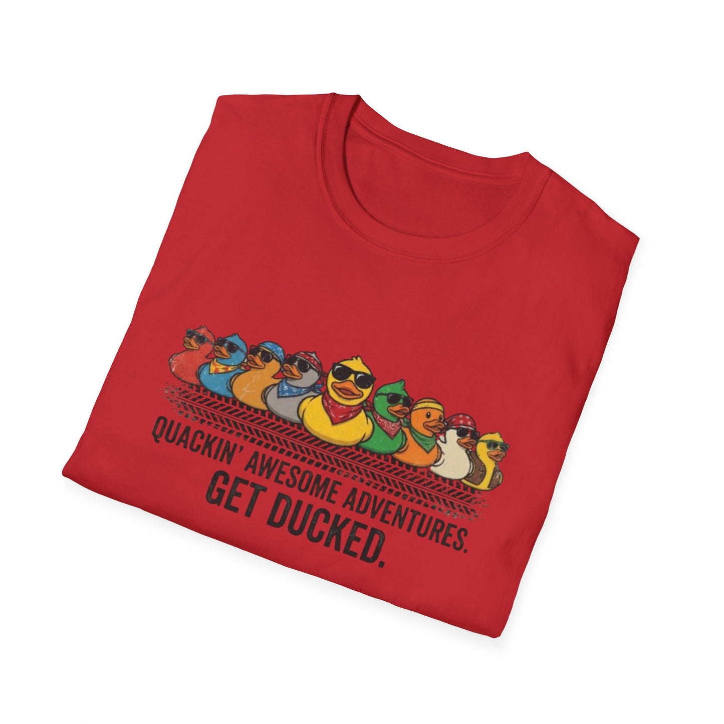 Quackin' Awesome Adventures Get Ducked T-Shirt | Rubber Duckie Row Graphic Tee