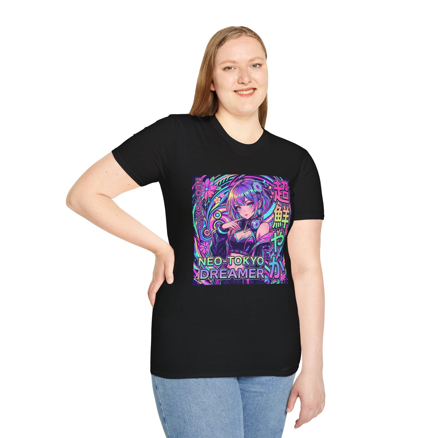 Neo-Tokyo Dreamer T-Shirt — Cyberpunk Anime Girl Graphic