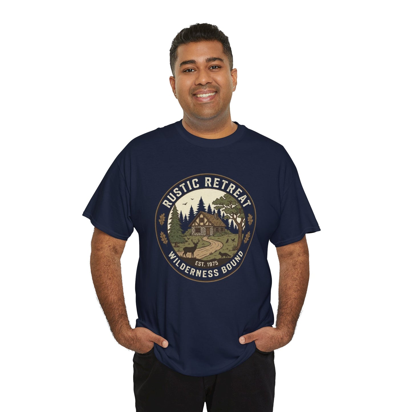 Rustic Retreat Wilderness Tee — Cabin Nature Camping Shirt