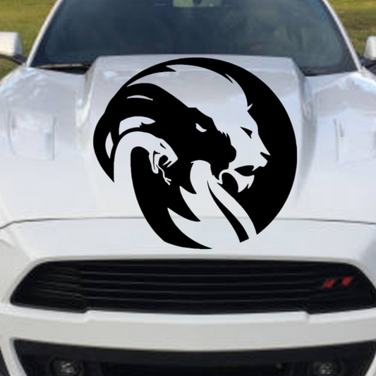 Chimera vinyl decal in black vinyl on white car