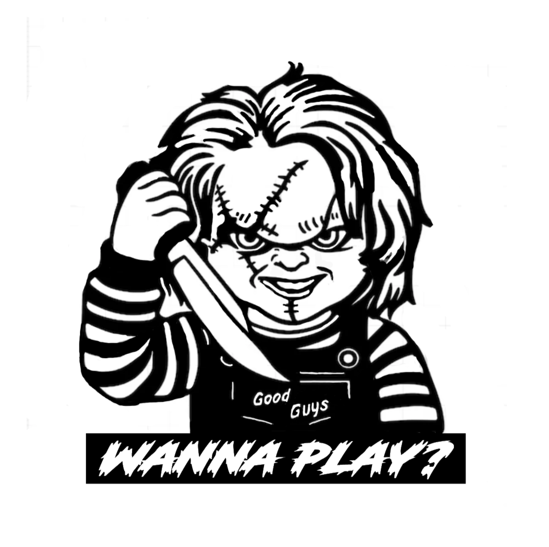 Chucky Sticker, Horror Sticker