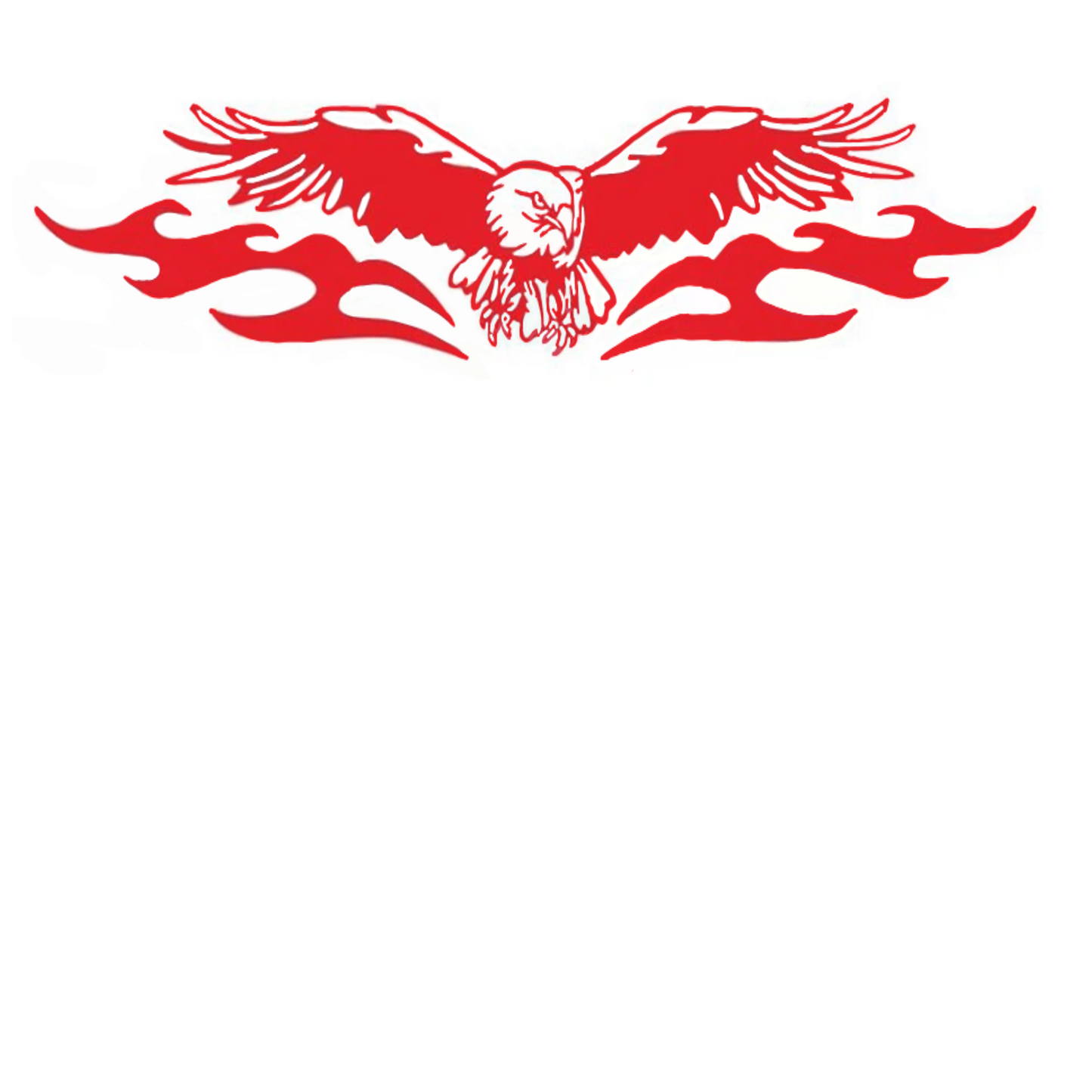Red eagle with flames vinyl decal