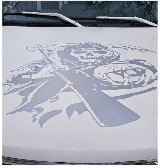 Grim Reaper Decal, Skull Decal, Skull Sticker