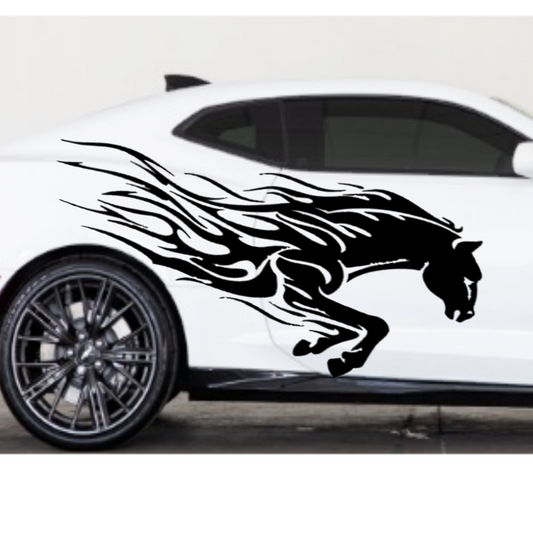 Horse Tribal Decal, Mustang Auto Graphic