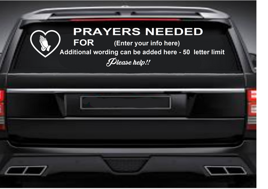 Custom Prayer Car Decal – Your Message | USAVinyls