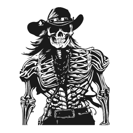 Skull Cowboy Sticker, Skull Cowboy Decal