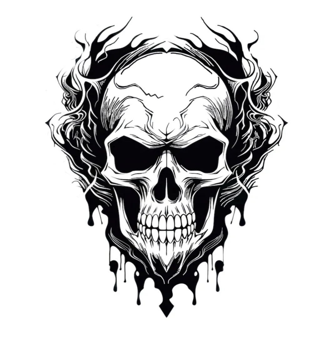 Skull Sticker, Grim Reaper Hood Graphic