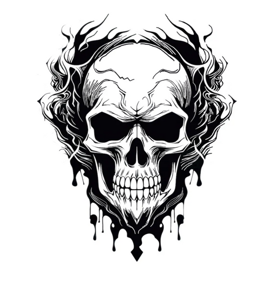 Skull Sticker, Grim Reaper Hood Graphic