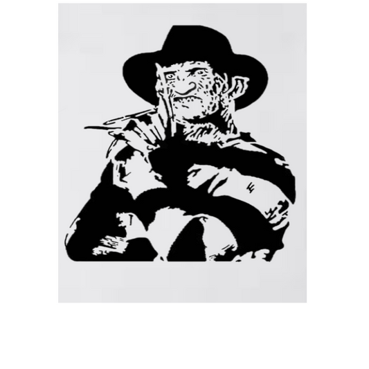 Freddy Kreuger vinyl decal in black, no background, die-cut