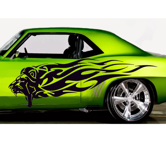 Tribal Lion Side/Hood Car Decals (Pair) | USAVinyls
