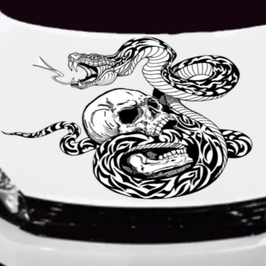 Skull with Tribal Snake