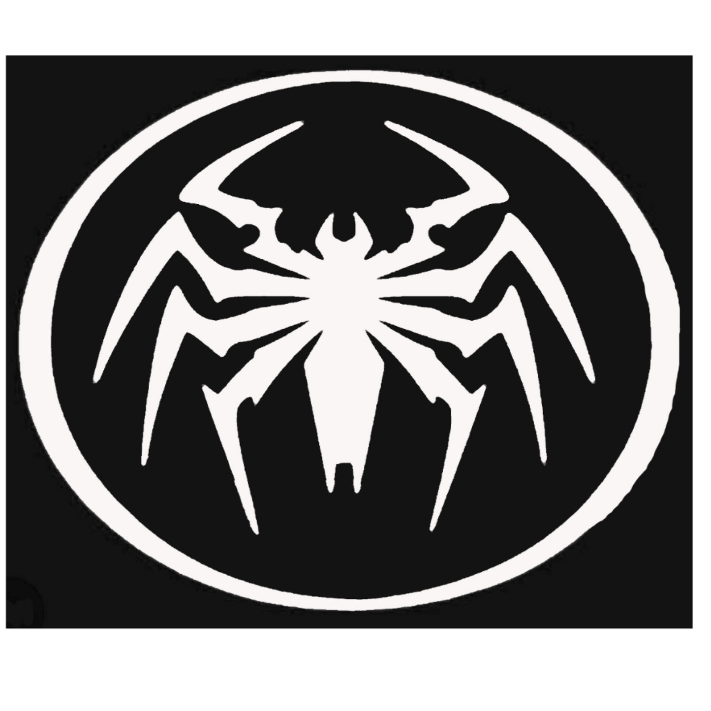 White matte spider silhouette wall decal, large size, high‑contrast