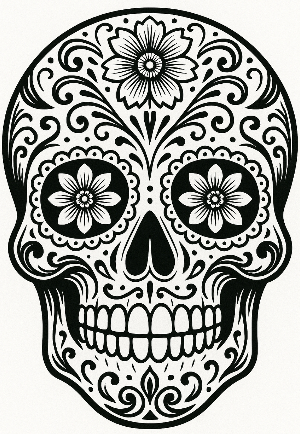 Sugar Skull Grim Reaper Ornate Car/Wall Decal | USAVinyls