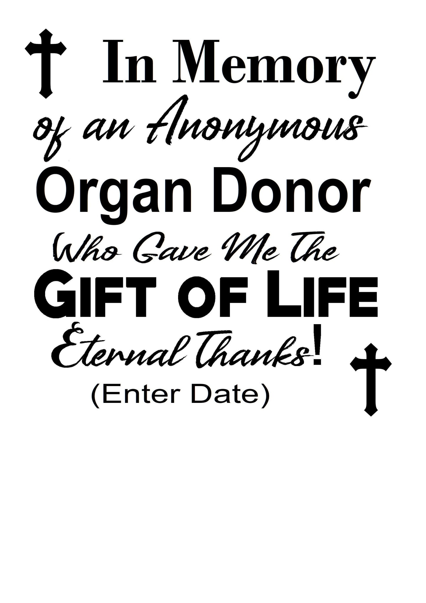 Organ Donation Decal, Anonymous Organ Donor,Vinyl Decal, Donate Life, Donate Kidney Decal, Living Donor, Recycle Yourself,Organ Donor,