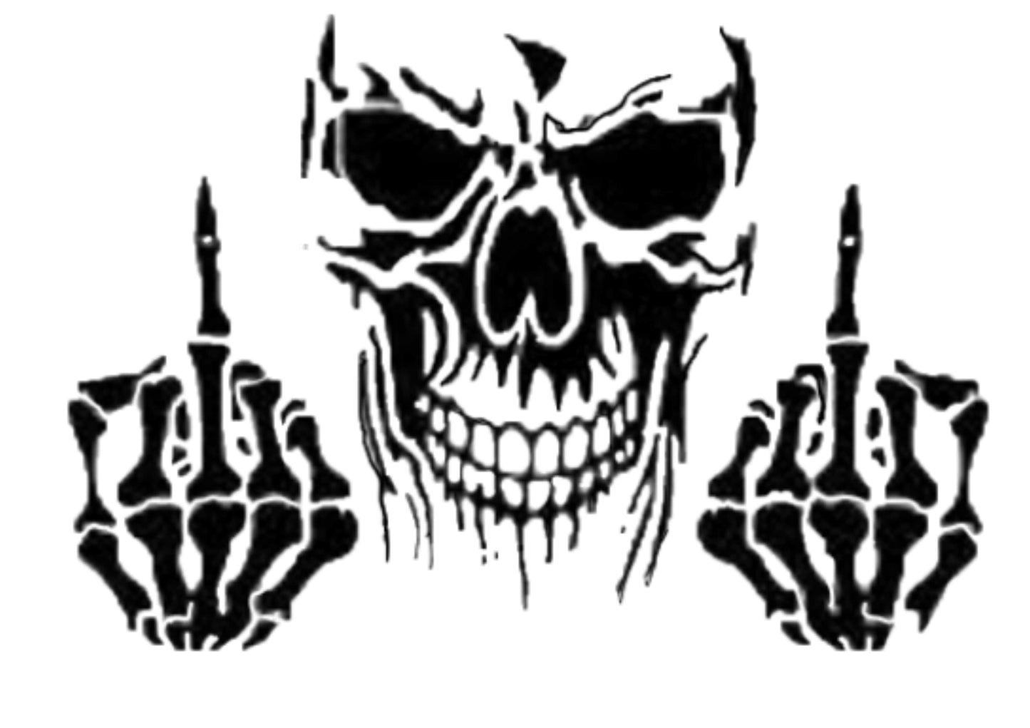 Skull with Middle Fingers Auto Accent Decal, Skulls Car Vinyl, Skull middle fingers Car Decal ,Hot Car Decal ,Car Side Decal,Car Door Decal