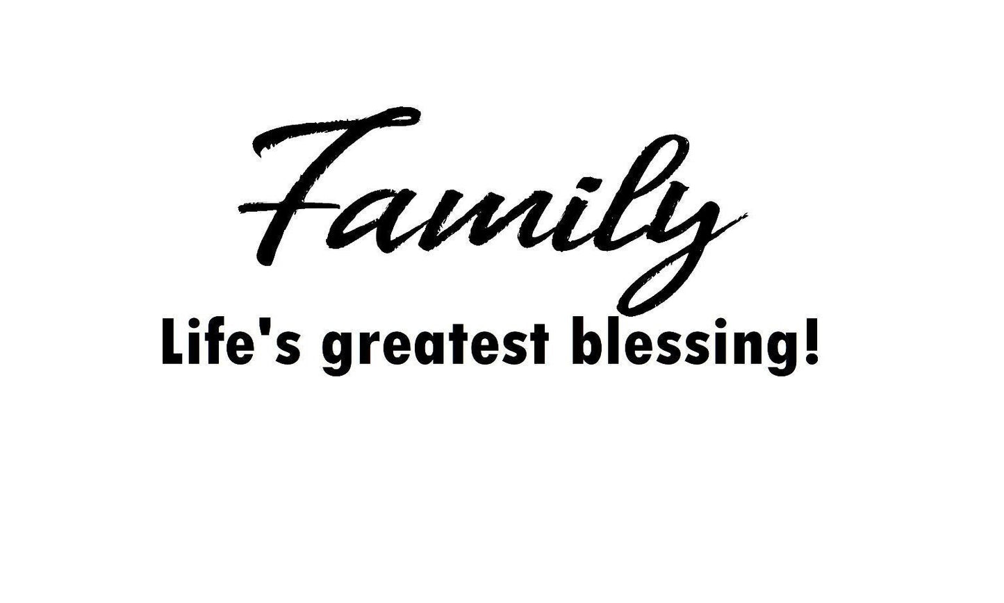 Family life's greatest blessing Decal, Family life's greatest blessing Sticker, Home Wall Decal, Home Wall Sticker, Wall Art, Wall sticker