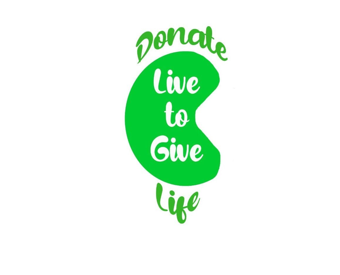 “Green ‘Live to Give’ organ‑donation car decal , no background , 10‑inch width”