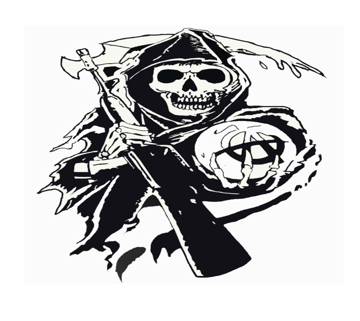 Grim Reaper Decal, Skull Decal, Skull Sticker Grim Reaper Hood Graphic, Grim Reaper Hood Decal, Grim Reaper Sticker
