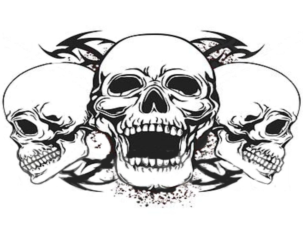 Skull Auto Accent Decal made friom die-cut vinyl, multiple sizes