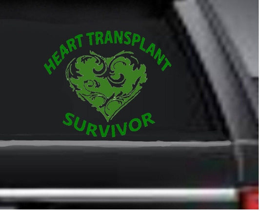 Heart Transplant Survivor Decal, Heart Transplant Survivor Sticker, Survivor Decal, Survivor Sticker, Transplant Survivor Decal