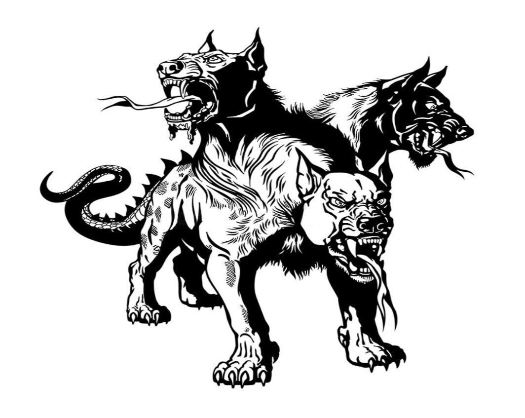 Cerberus Three Headed Hound of Hades, 3 Headed Cerberus, Greek Cerberus, Underworld Watchdog, Hellhound, 3 Headed Hound of Hades