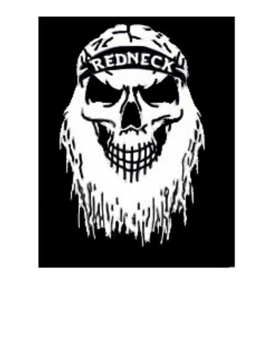 Redneck Skull Decal, Skull Decal, Skull Sticker, Skull Redneck Hood Graphic, Redneck Skull Hood Decal, Redneck Decal, Redneck Sticker