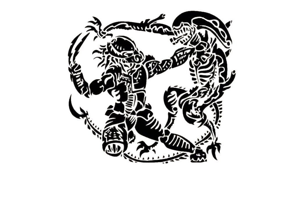 Alien vs Predator Auto Accent Decal, Alien vs Predator Car Vinyl, Alien vs Predator Car Decal, Xenomorph Alien, Hood Decal, Hood Sticker,