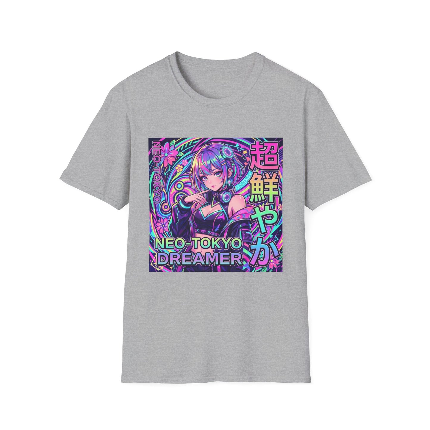 Neo-Tokyo Dreamer T-Shirt — Cyberpunk Anime Girl Graphic