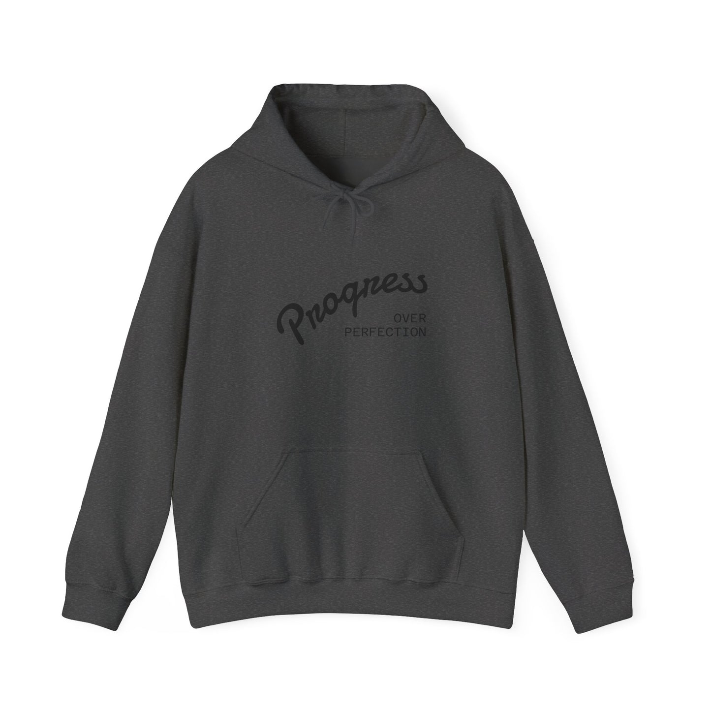 Progress Over Perfection Hoodie | Minimal Script Motivational Sweatshirt