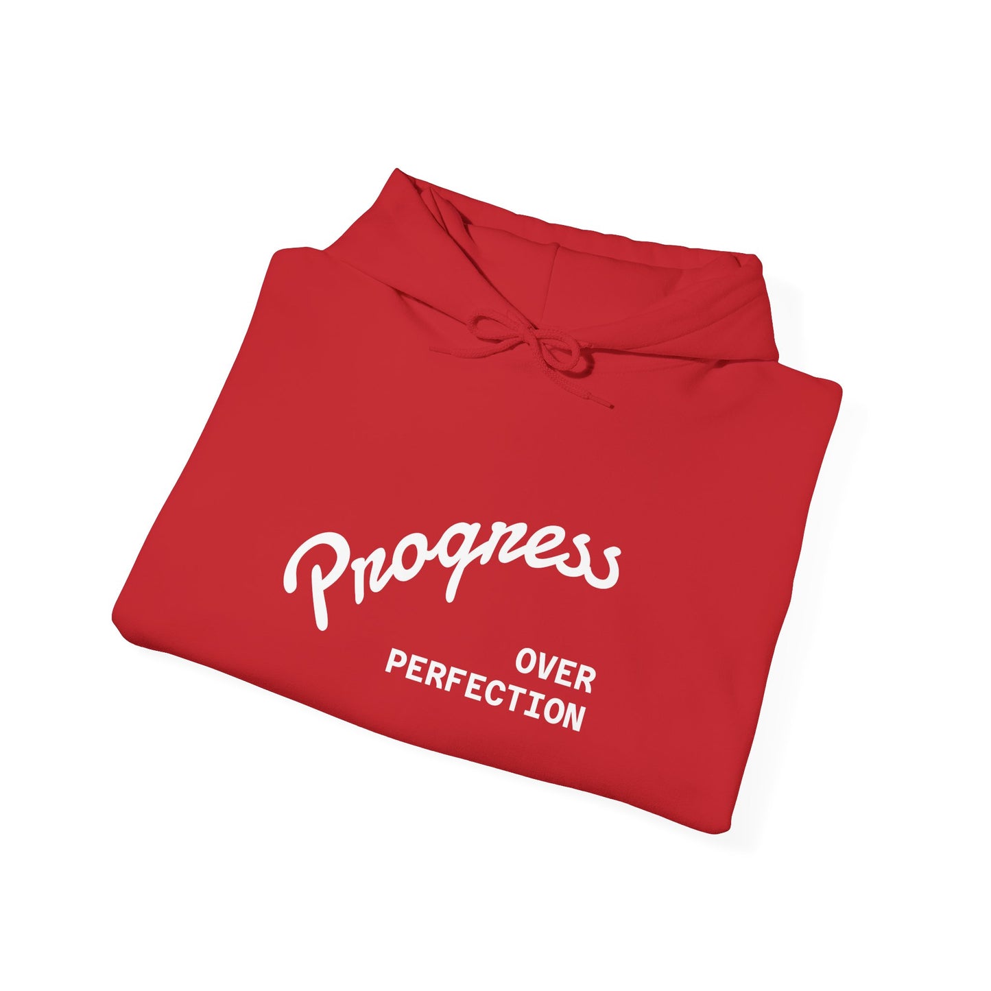 Progress Over Perfection Hoodie | Minimal Script Motivational Sweatshirt