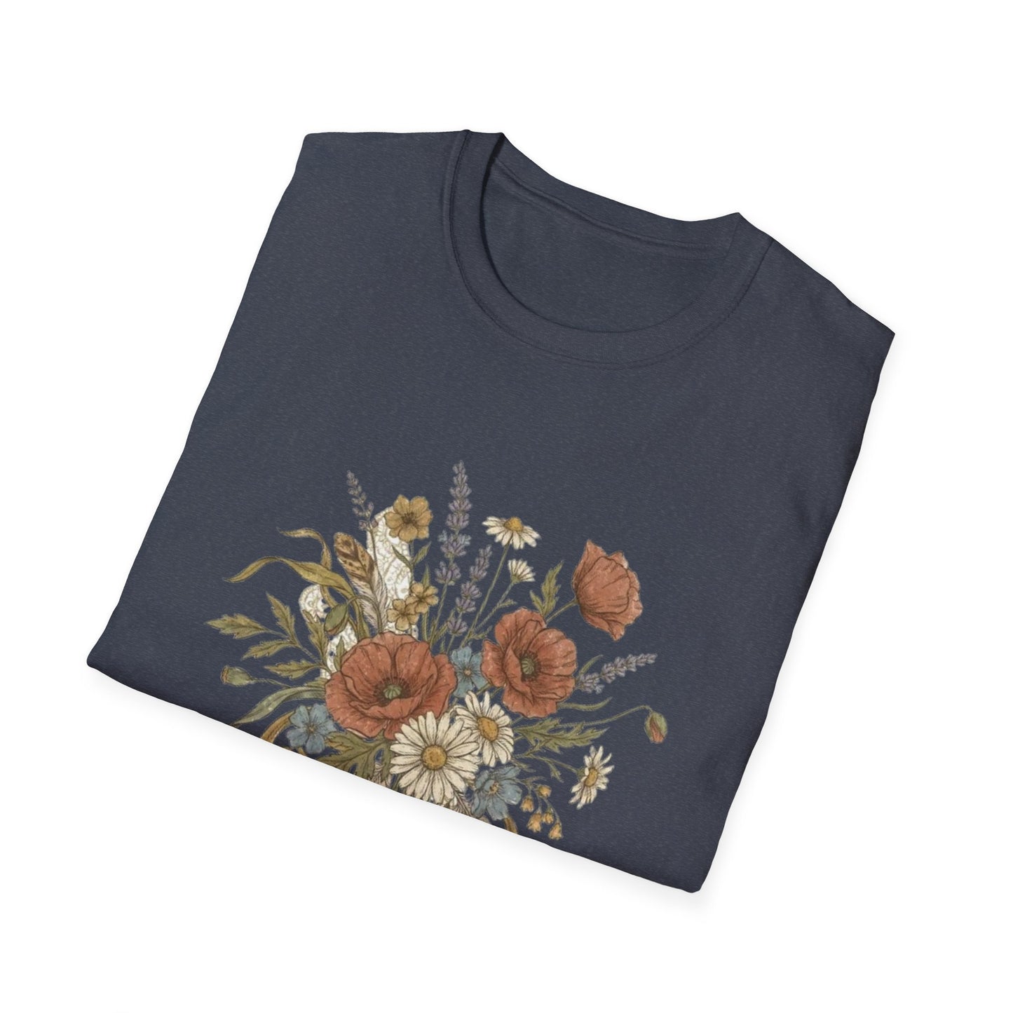 Rustic Wildflower Bouquet T-Shirt | Boho Floral Illustration