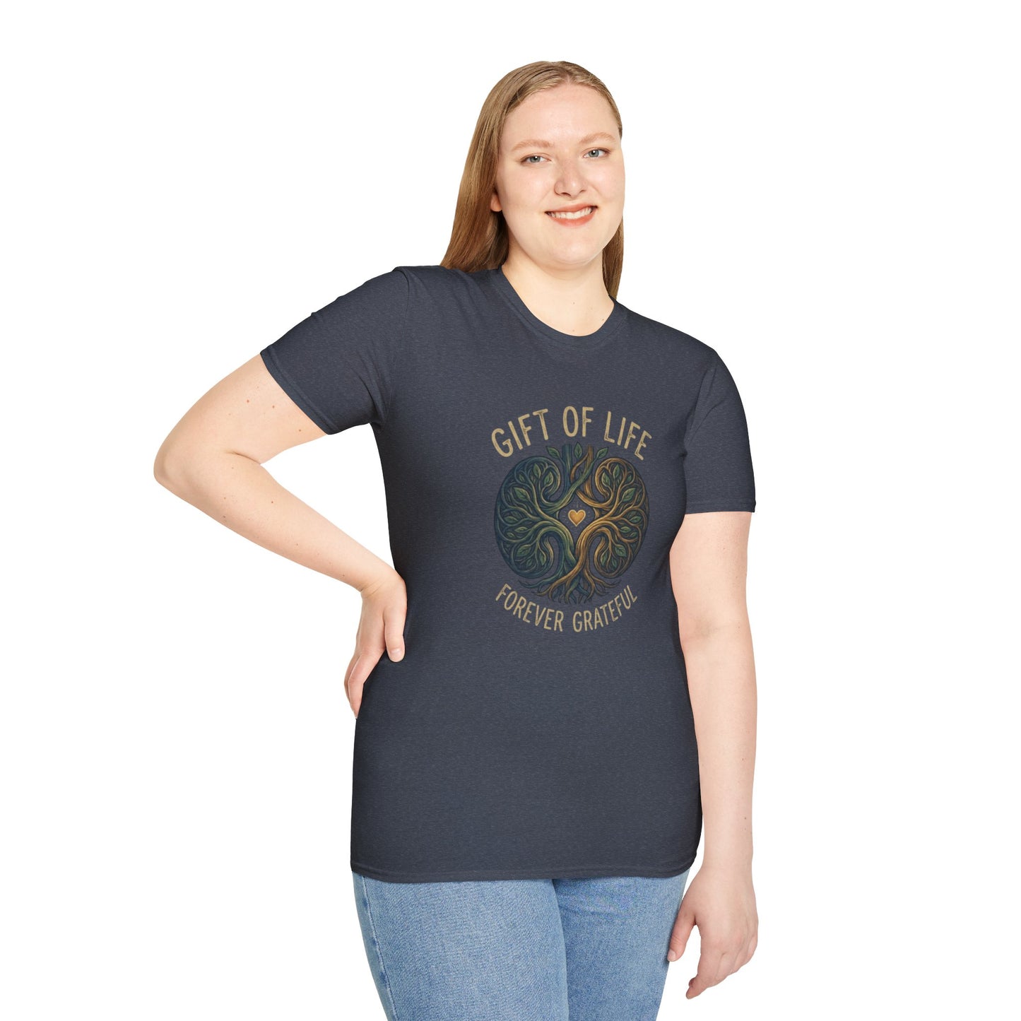 Gift of Life Tree Circle T-Shirt | Forever Grateful design