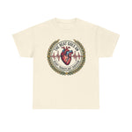 “The Beat Goes On heart transplant survivor unisex t‑shirt, front print, multiple sizes S–5XL”