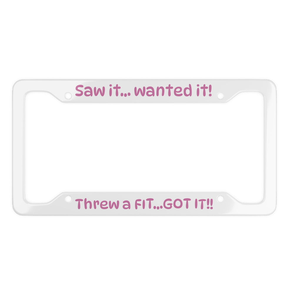 Fun, colorful license plate frame mounted on car, matte finish, standard 12×6 fit