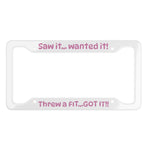 Fun, colorful license plate frame mounted on car, matte finish, standard 12×6 fit