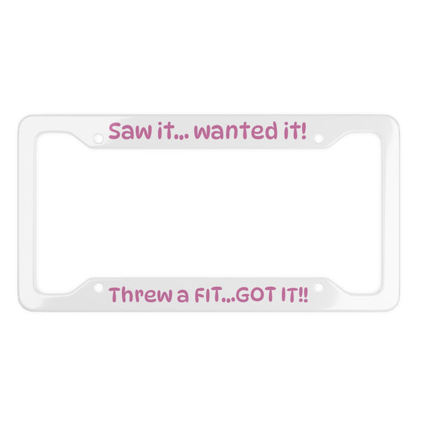 Fun, colorful license plate frame mounted on car, matte finish, standard 12×6 fit