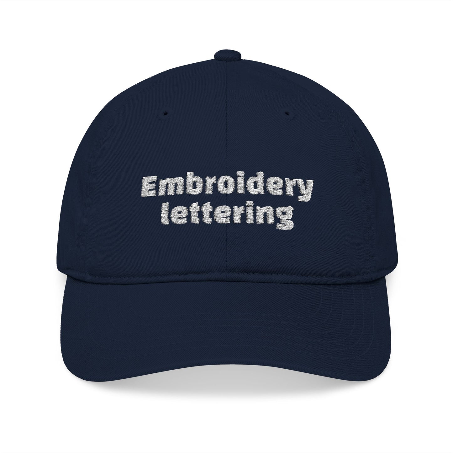 Custom Embroidered Text Baseball Cap | Organic Cotton