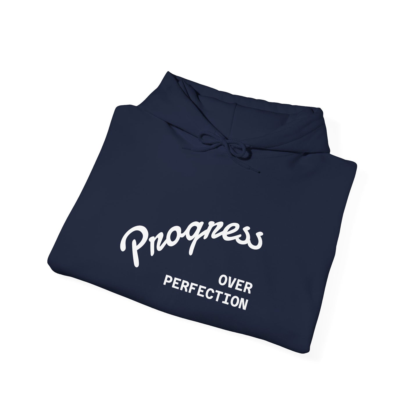 Progress Over Perfection Hoodie | Minimal Script Motivational Sweatshirt