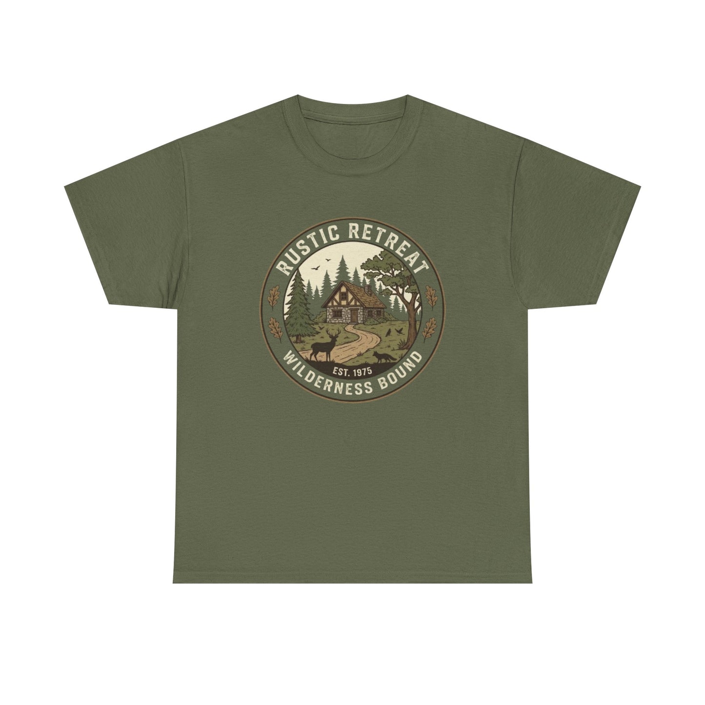 Rustic Retreat Wilderness Tee — Cabin Nature Camping Shirt
