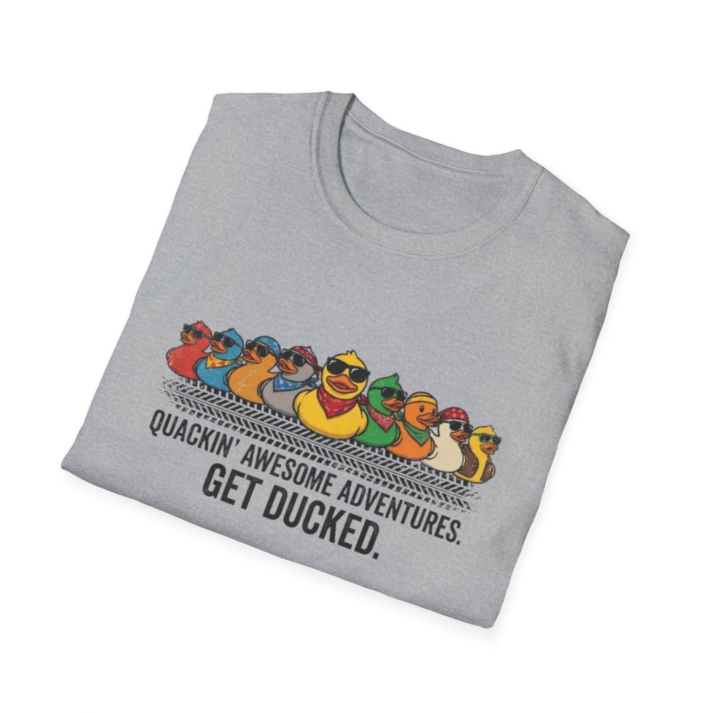 Quackin' Awesome Adventures Get Ducked T-Shirt | Rubber Duckie Row Graphic Tee