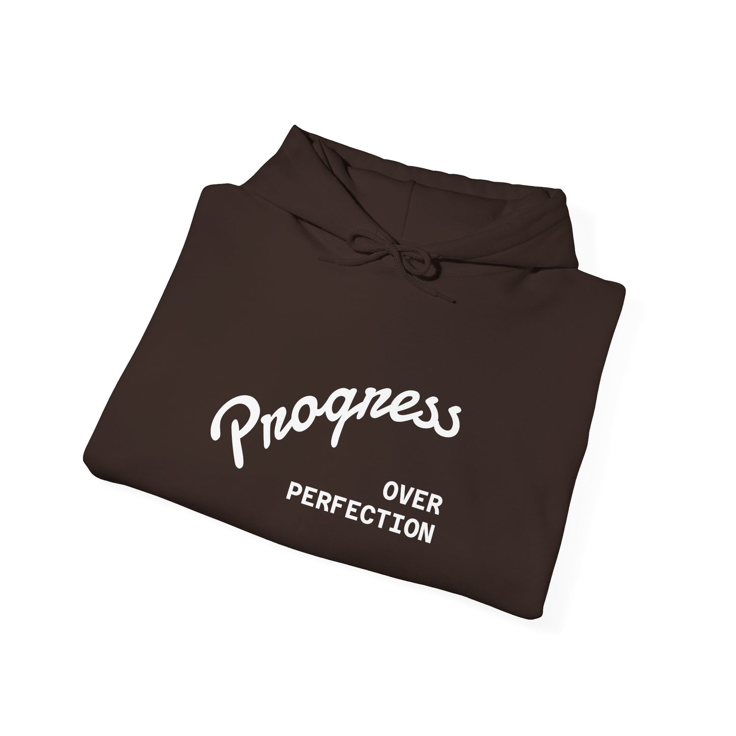 Progress Over Perfection Hoodie | Minimal Script Motivational Sweatshirt