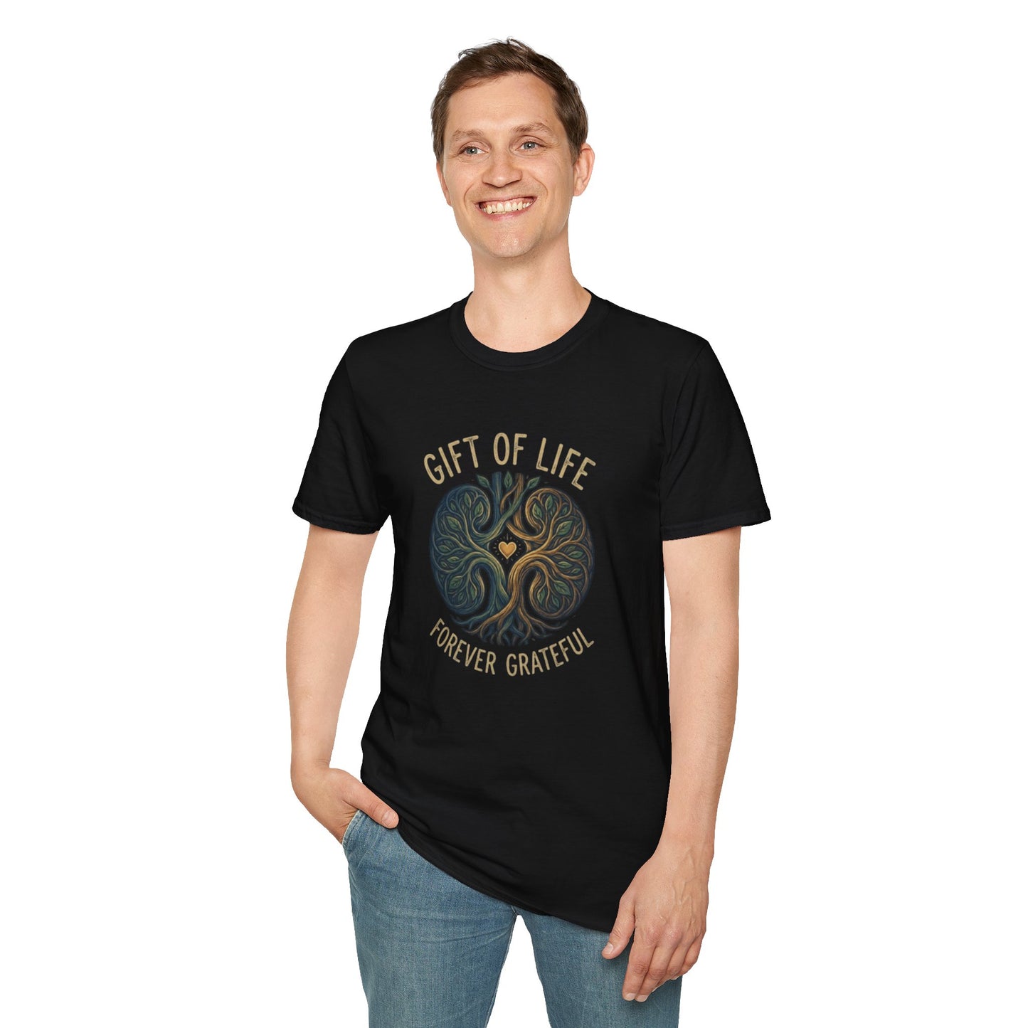 Gift of Life Tree Circle T-Shirt | Forever Grateful design