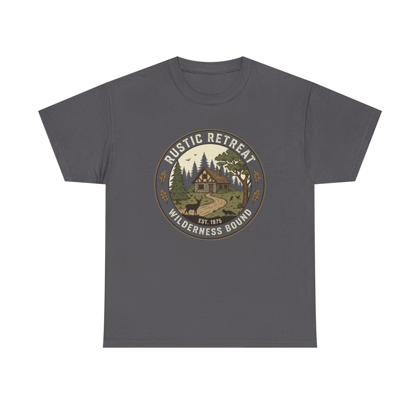 Rustic Retreat Wilderness Tee — Cabin Nature Camping Shirt