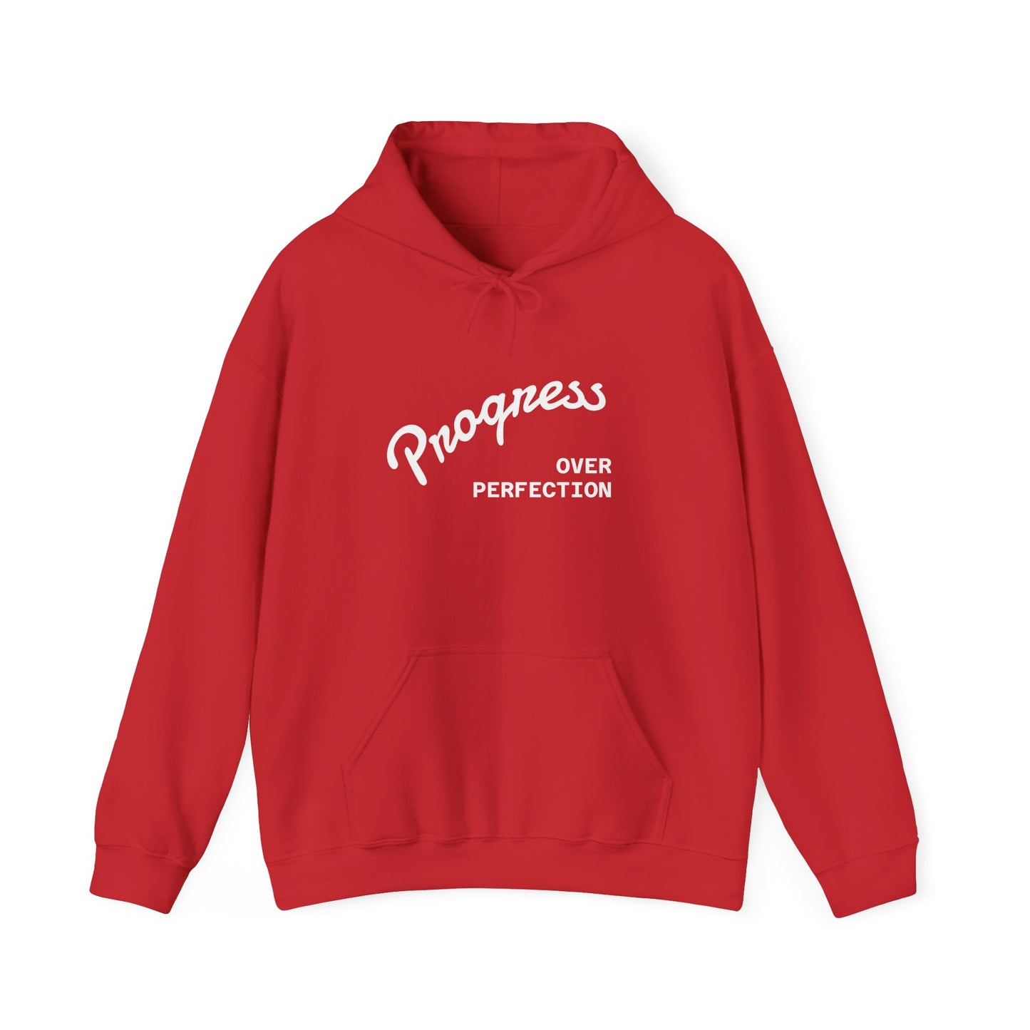 Progress Over Perfection Hoodie | Minimal Script Motivational Sweatshirt