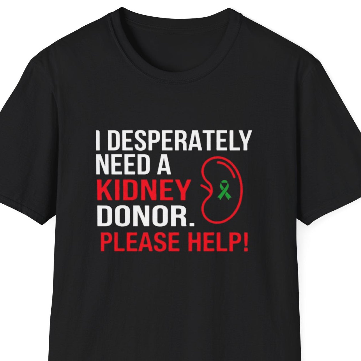 Black t-shirt with humorous text and graphic design on a white background