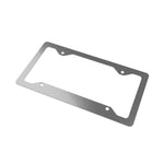 “Transplant Warrior" metal license plate frame, glossy white aluminum with silver backing, fits 12×6 US plates, pre‑drilled holes