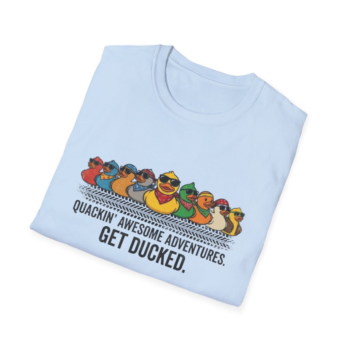 Quackin' Awesome Adventures Get Ducked T-Shirt | Rubber Duckie Row Graphic Tee