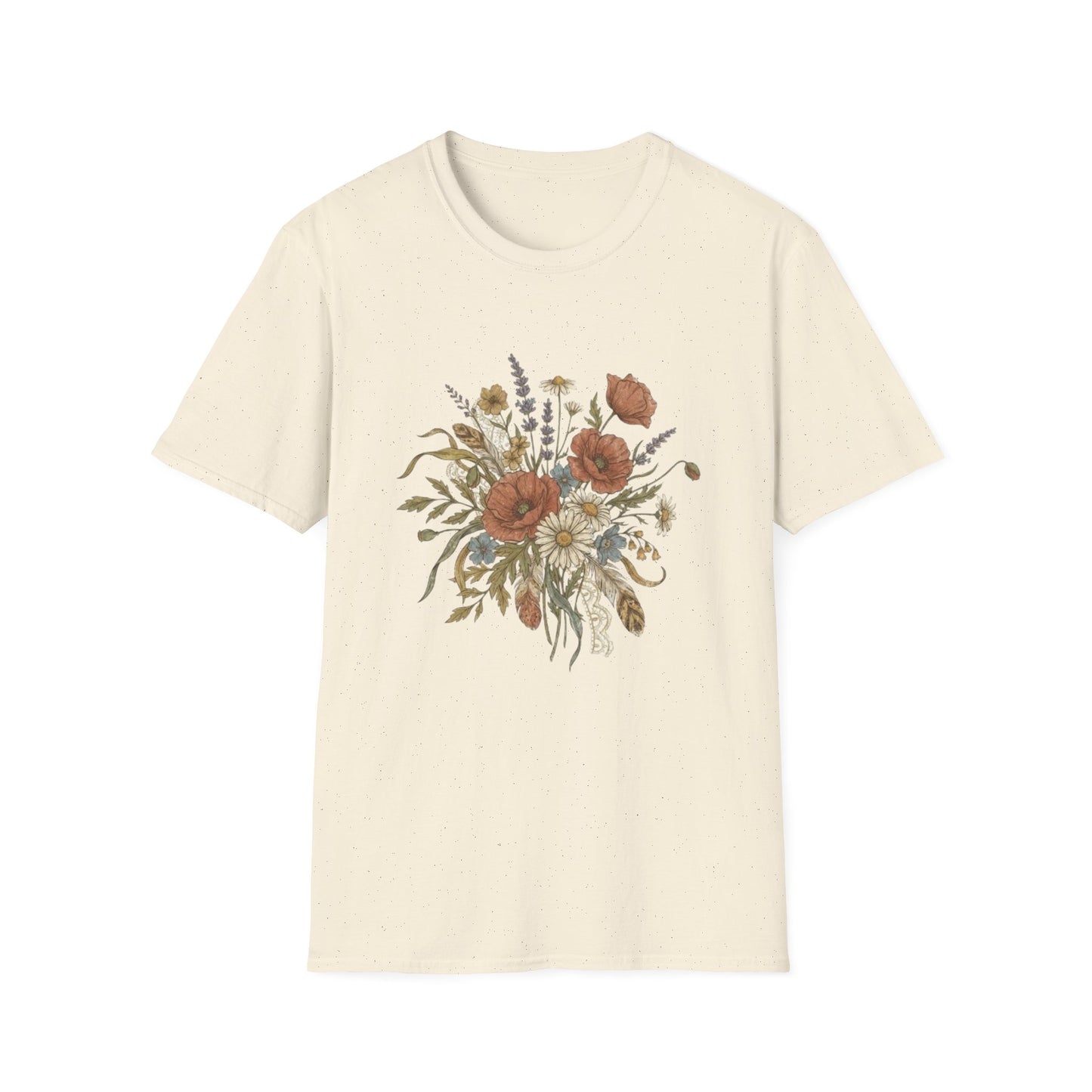 Rustic Wildflower Bouquet T-Shirt | Boho Floral Illustration