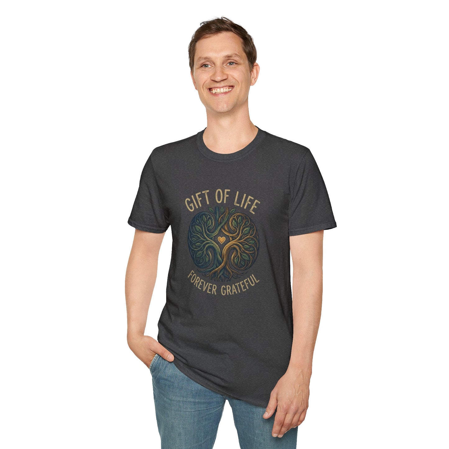 Gift of Life Tree Circle T-Shirt | Forever Grateful design
